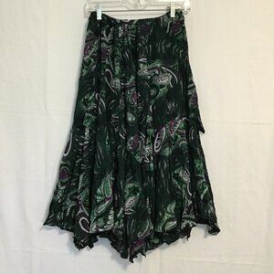 Elly Z Floral Handkerchief Midi Skirt Size S